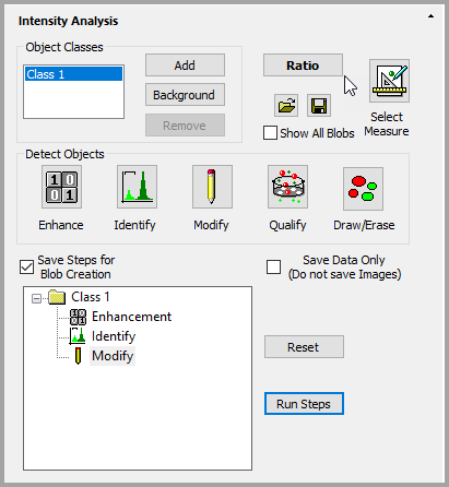 Intensity Analysis Advanced Save Steps